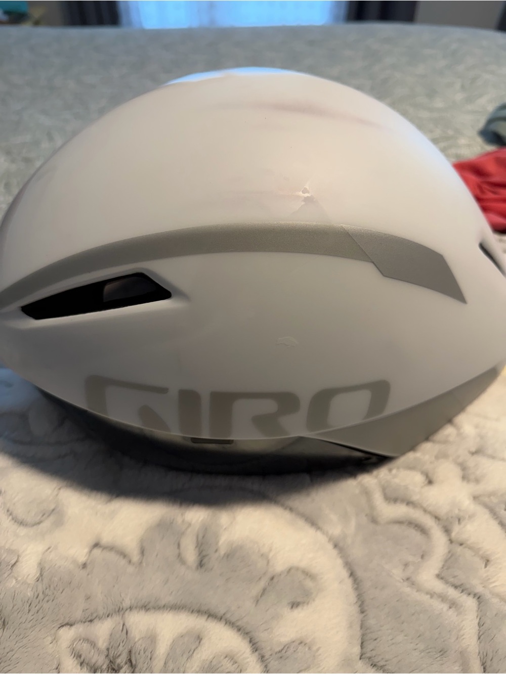 Giro White Helmet with Dark Smoke Integrated Visor Size Medium - Picture 9 of 10